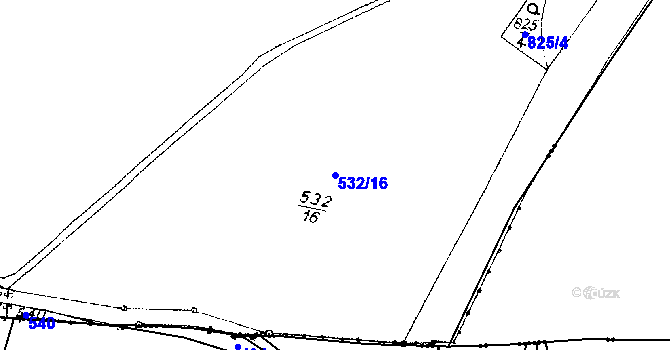 Parcela st. 532/16 v KÚ Mokré, Katastrální mapa