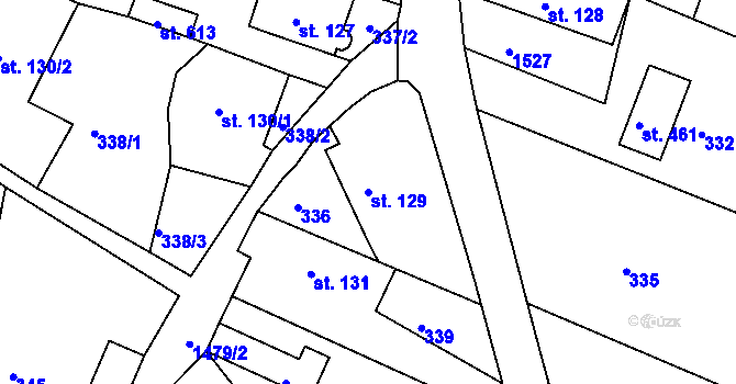 Parcela st. 129 v KÚ Mokré Lazce, Katastrální mapa