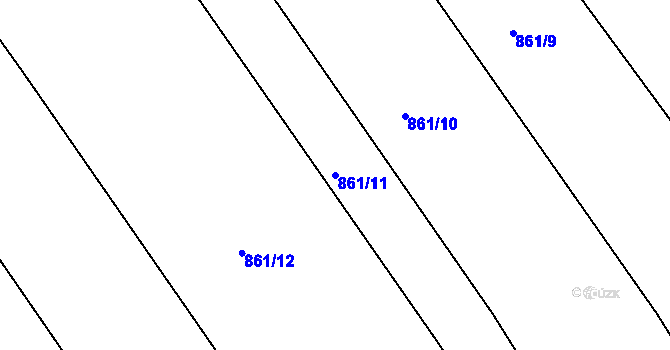 Parcela st. 861/11 v KÚ Mokré Lazce, Katastrální mapa