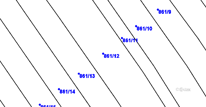 Parcela st. 861/12 v KÚ Mokré Lazce, Katastrální mapa