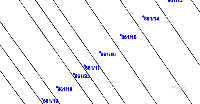Parcela st. 861/16 v KÚ Mokré Lazce, Katastrální mapa