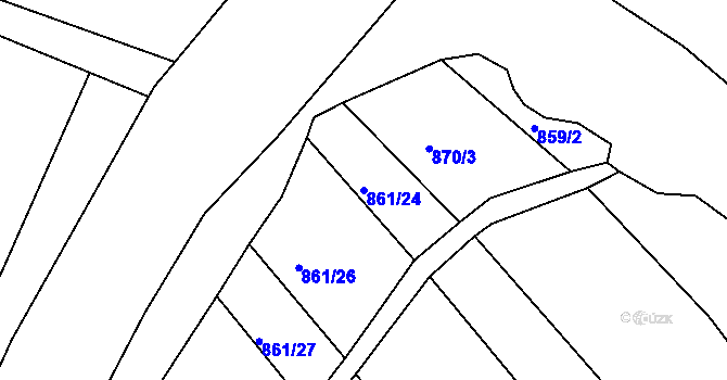 Parcela st. 861/24 v KÚ Mokré Lazce, Katastrální mapa