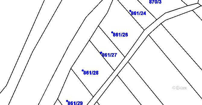Parcela st. 861/27 v KÚ Mokré Lazce, Katastrální mapa