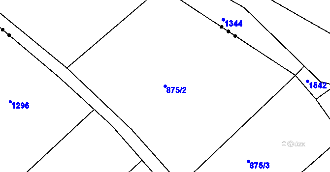 Parcela st. 875/2 v KÚ Mokré Lazce, Katastrální mapa