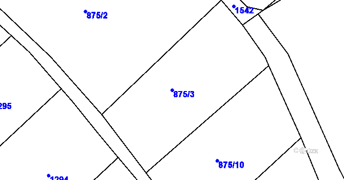 Parcela st. 875/3 v KÚ Mokré Lazce, Katastrální mapa