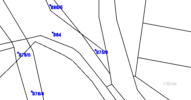 Parcela st. 875/9 v KÚ Mokré Lazce, Katastrální mapa