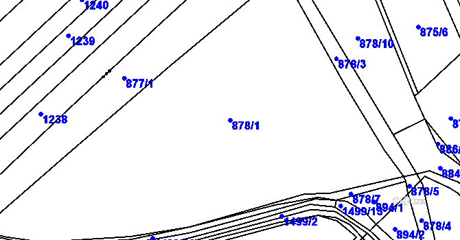 Parcela st. 878/1 v KÚ Mokré Lazce, Katastrální mapa