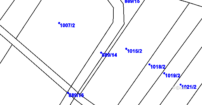 Parcela st. 889/14 v KÚ Mokré Lazce, Katastrální mapa