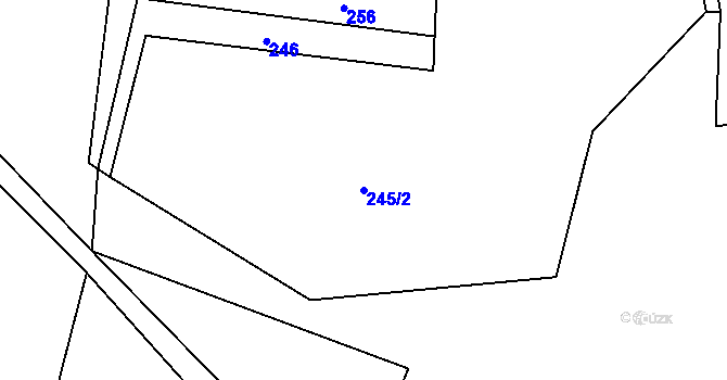 Parcela st. 245/2 v KÚ Lešišov, Katastrální mapa