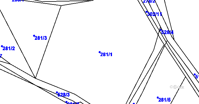 Parcela st. 281/1 v KÚ Lešišov, Katastrální mapa