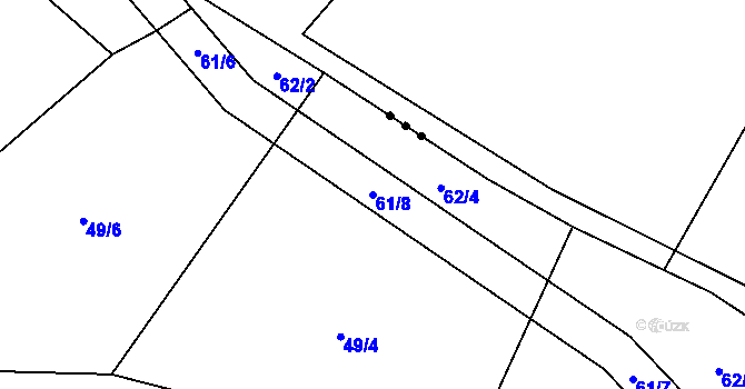 Parcela st. 61/8 v KÚ Lešišov, Katastrální mapa