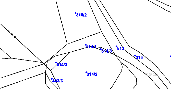 Parcela st. 514/1 v KÚ Lešišov, Katastrální mapa