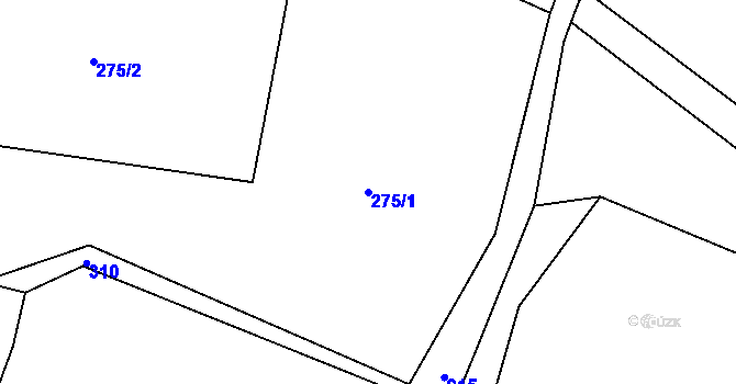 Parcela st. 275/1 v KÚ Mokrosuky, Katastrální mapa