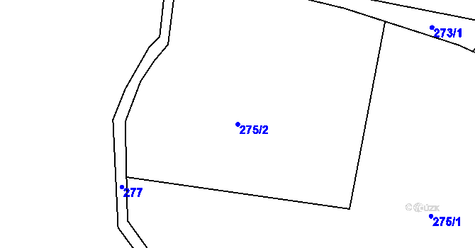 Parcela st. 275/2 v KÚ Mokrosuky, Katastrální mapa