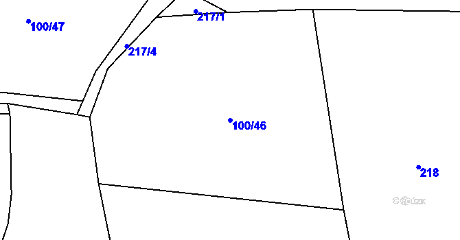Parcela st. 100/46 v KÚ Mokrosuky, Katastrální mapa