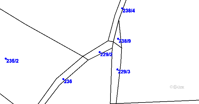 Parcela st. 229/2 v KÚ Mokrosuky, Katastrální mapa