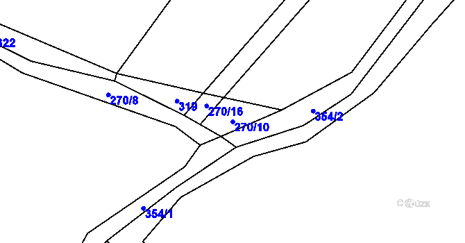 Parcela st. 270/10 v KÚ Mokrosuky, Katastrální mapa