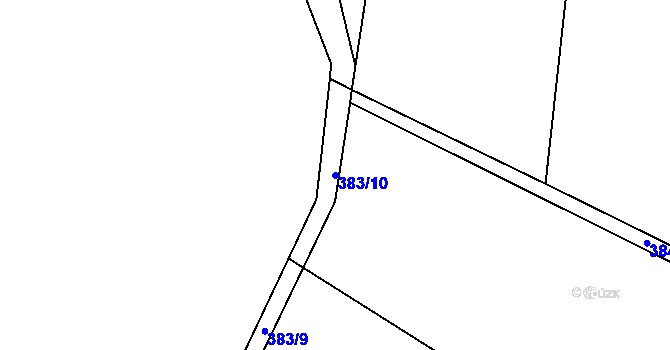 Parcela st. 383/10 v KÚ Mokrosuky, Katastrální mapa