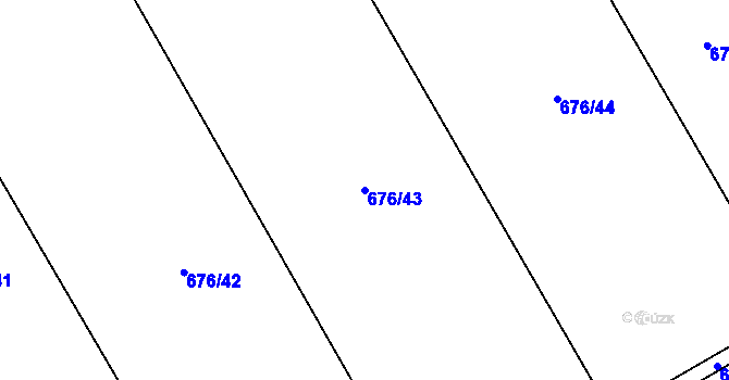 Parcela st. 676/43 v KÚ Mokrosuky, Katastrální mapa