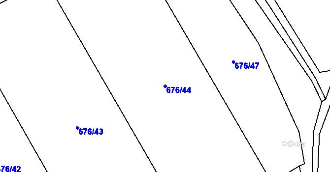 Parcela st. 676/44 v KÚ Mokrosuky, Katastrální mapa