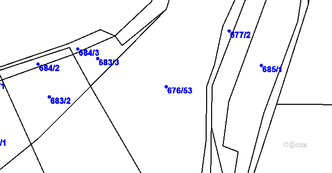 Parcela st. 676/53 v KÚ Mokrosuky, Katastrální mapa