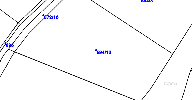 Parcela st. 694/10 v KÚ Mokrosuky, Katastrální mapa