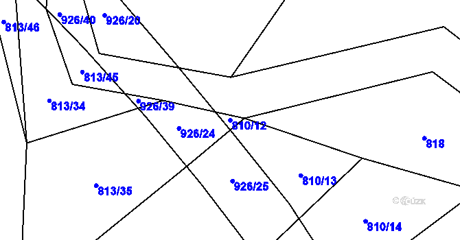 Parcela st. 810/12 v KÚ Mokrosuky, Katastrální mapa