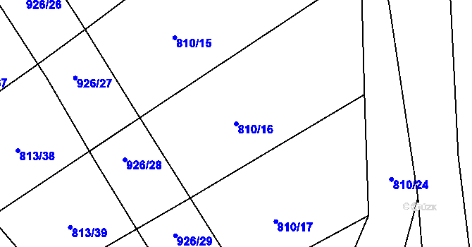 Parcela st. 810/16 v KÚ Mokrosuky, Katastrální mapa