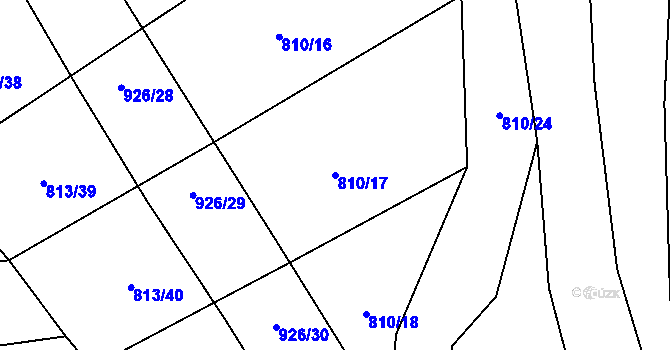 Parcela st. 810/17 v KÚ Mokrosuky, Katastrální mapa