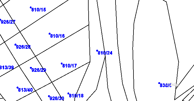 Parcela st. 810/24 v KÚ Mokrosuky, Katastrální mapa