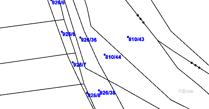 Parcela st. 810/44 v KÚ Mokrosuky, Katastrální mapa