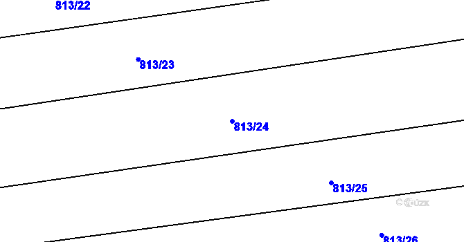 Parcela st. 813/24 v KÚ Mokrosuky, Katastrální mapa