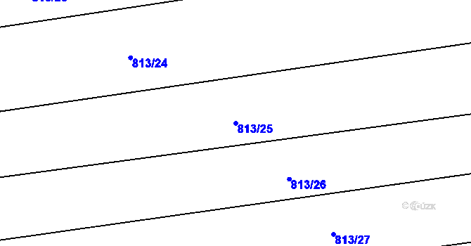 Parcela st. 813/25 v KÚ Mokrosuky, Katastrální mapa