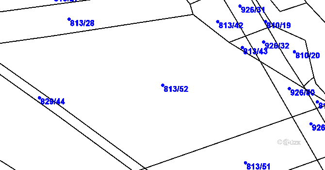 Parcela st. 813/52 v KÚ Mokrosuky, Katastrální mapa