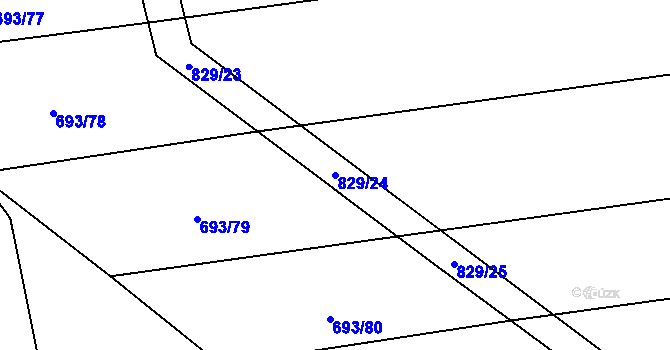 Parcela st. 829/24 v KÚ Mokrosuky, Katastrální mapa