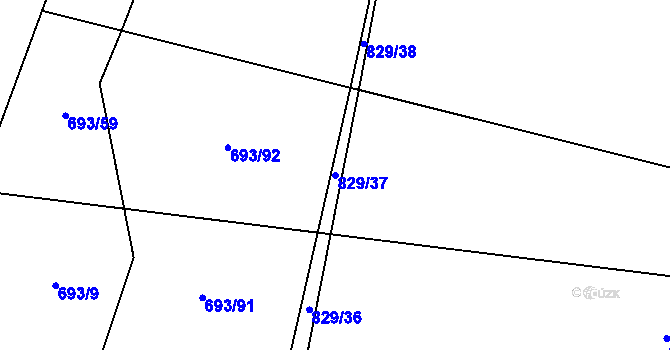 Parcela st. 829/37 v KÚ Mokrosuky, Katastrální mapa