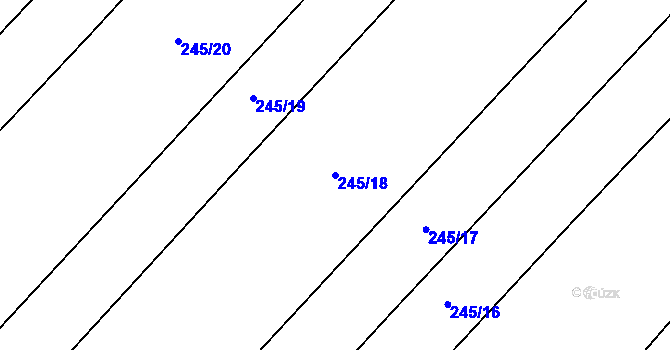 Parcela st. 245/18 v KÚ Mokrovousy, Katastrální mapa