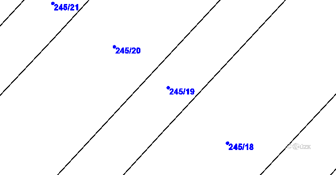 Parcela st. 245/19 v KÚ Mokrovousy, Katastrální mapa