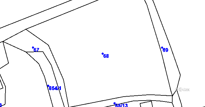 Parcela st. 68 v KÚ Mokřiny, Katastrální mapa