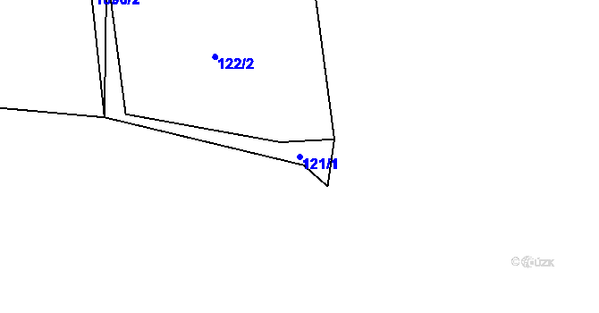 Parcela st. 121/1 v KÚ Mokřiny, Katastrální mapa