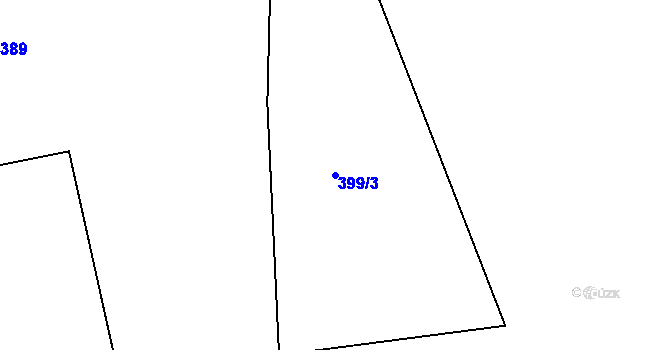 Parcela st. 399/3 v KÚ Mokřiny, Katastrální mapa