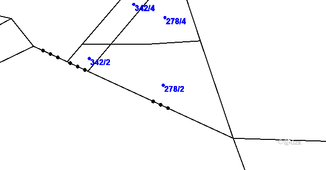 Parcela st. 278/2 v KÚ Nový Žďár, Katastrální mapa
