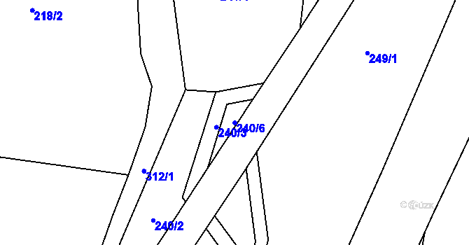 Parcela st. 240/6 v KÚ Holičky u Chrudimi, Katastrální mapa