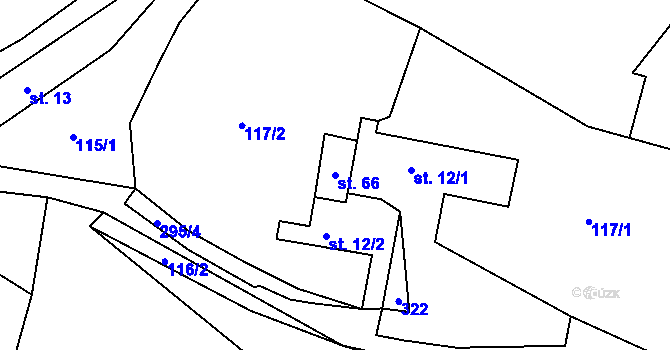 Parcela st. 66 v KÚ Holičky u Chrudimi, Katastrální mapa