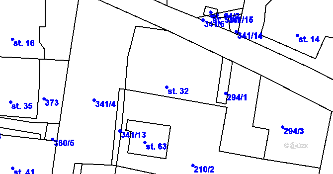 Parcela st. 32 v KÚ Janovice u Chrudimi, Katastrální mapa