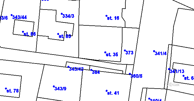 Parcela st. 35 v KÚ Janovice u Chrudimi, Katastrální mapa