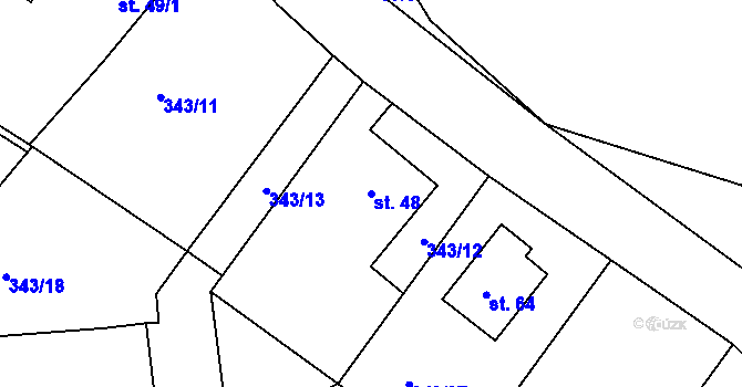 Parcela st. 48 v KÚ Janovice u Chrudimi, Katastrální mapa