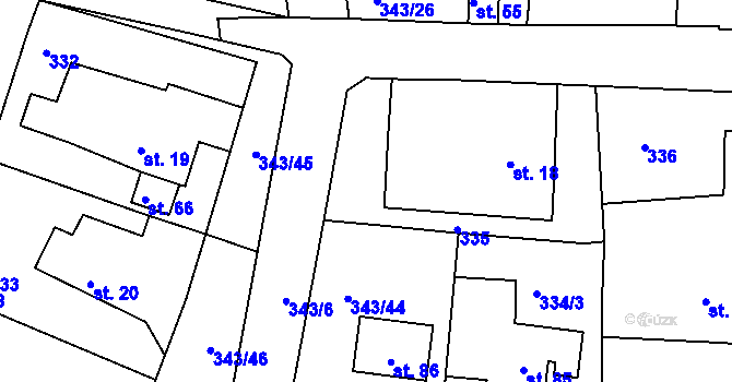 Parcela st. 343/43 v KÚ Janovice u Chrudimi, Katastrální mapa