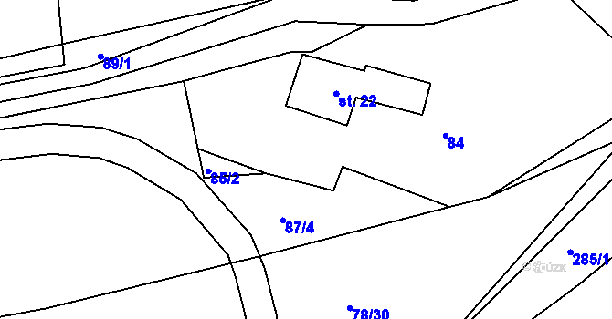 Parcela st. 85/1 v KÚ Janovice u Chrudimi, Katastrální mapa