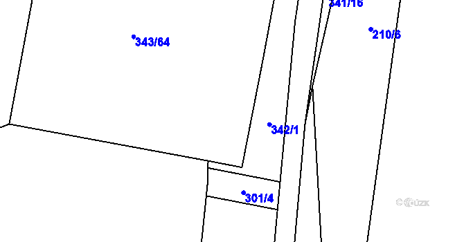Parcela st. 301/3 v KÚ Janovice u Chrudimi, Katastrální mapa